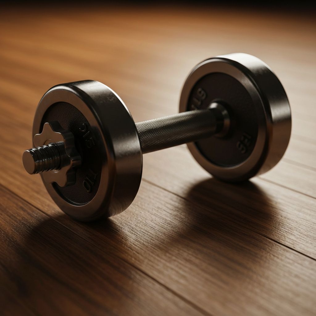 Close up of high quality dumbbells representing strength and training
